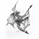 Arrow with dragon tattoo design idea