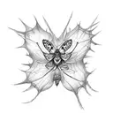 spiderlily and butterfly tattoo design idea