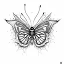 spiderlily and butterfly tattoo design idea