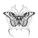 spiderlily and butterfly tattoo design idea