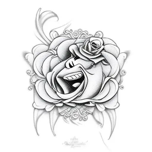 beauty and the beast dancing with chip and lumiere watching tattoo design idea