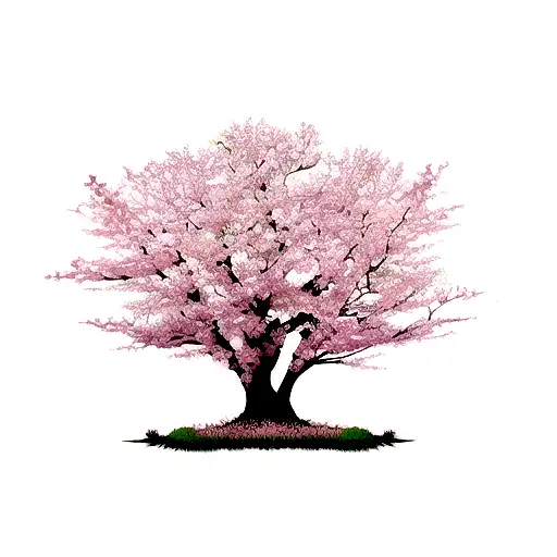 Cherry Blossom tree with twisted branches tattoo design idea