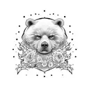 guerrero con un oso tattoo design idea