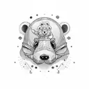 guerrero con un oso tattoo design idea