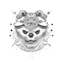 guerrero con un oso tattoo design idea