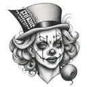gangster girl clown tattoo design idea