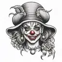 gangster girl clown tattoo design idea