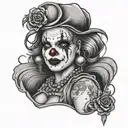 gangster girl clown tattoo design idea