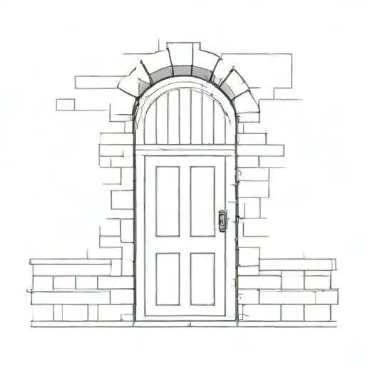 Brick wall with door  tattoo design idea