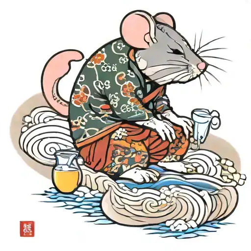 drunk mouse tattoo design idea