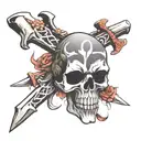 tomahawks like crossbones design incorporating elements tattoo design idea