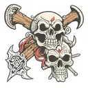 tomahawks like crossbones design incorporating elements tattoo design idea