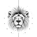  upside down bear that makes a lion tattoo design idea