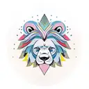  upside down bear that makes a lion tattoo design idea