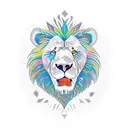  upside down bear that makes a lion tattoo design idea