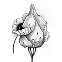 ice cream cone with a poppy flower tattoo design idea