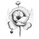 ice cream cone with a poppy flower tattoo design idea