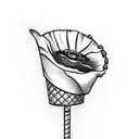 ice cream cone with a poppy flower tattoo design idea