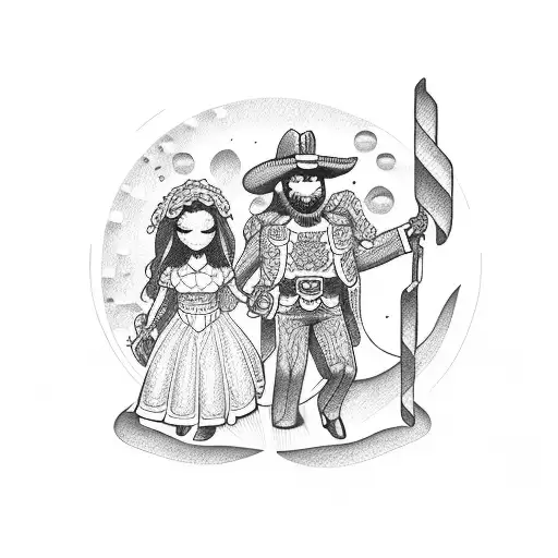 make mariachi and wife tattoo design idea