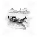 gondolier Venice  tattoo design idea