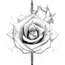 Sword with rose tattoo design idea