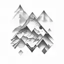 A software code intertwined with a mountain peak, representing the fusion of technology and nature tattoo design idea