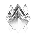 A software code intertwined with a mountain peak, representing the fusion of technology and nature tattoo design idea