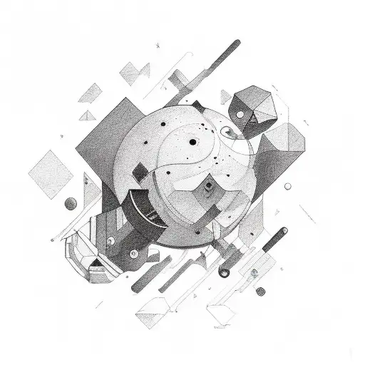 the bomb from echoes silence patience and grace surrounded by the shapes from the color and the shape tattoo design idea