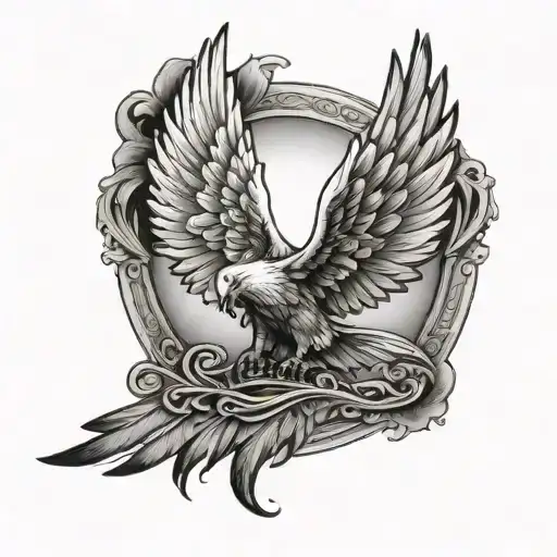freedom wings flying tattoo design idea