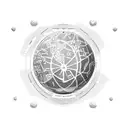 A dotwork tattoo of a globe with coding symbols forming the continents tattoo design idea