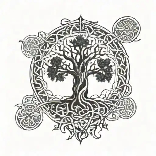 celtic tree intertwined with christianity ruining me tattoo design idea