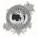 celtic tree intertwined with christianity ruining me tattoo design idea