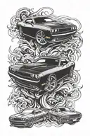 Dodge Challenger Kompaß tattoo design idea