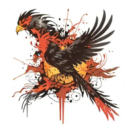phoenix rising from the ashes tattoo design idea