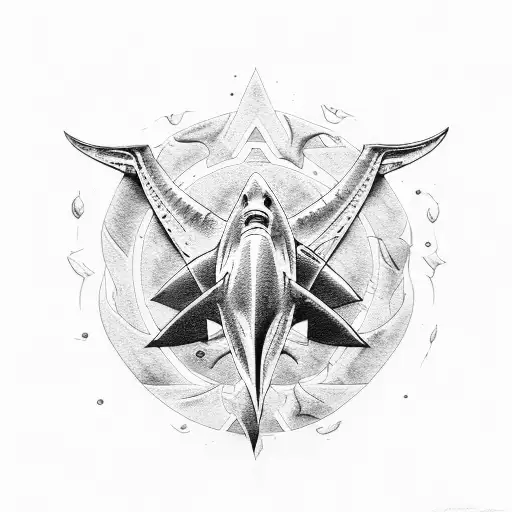hammerhead shark and aquaman tattoo design idea