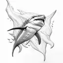hammerhead shark and aquaman tattoo design idea