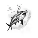 hammerhead shark and aquaman tattoo design idea