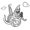 Godzilla stoner tattoo design idea