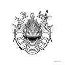 Godzilla stoner tattoo design idea