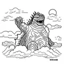 Godzilla stoner tattoo design idea