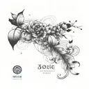 date and name written tattoo design idea