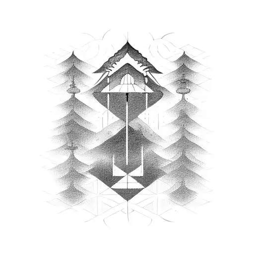 Japanese torii tattoo design idea
