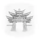 torii gate in water  tattoo design idea