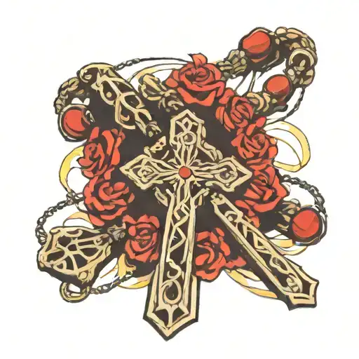 forearm rosary tattoo with Rosario tattoo design idea