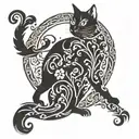 cat silhouette tattoo design idea