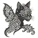 cat silhouette tattoo design idea