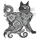 cat silhouette tattoo design idea