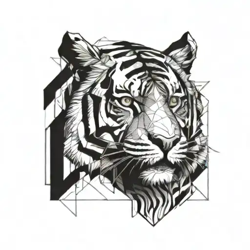 tiger and Fibonacci sequence tattoo design idea