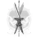 sword with flames tattoo design idea