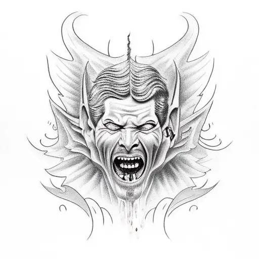 lucifer crying tattoo design idea